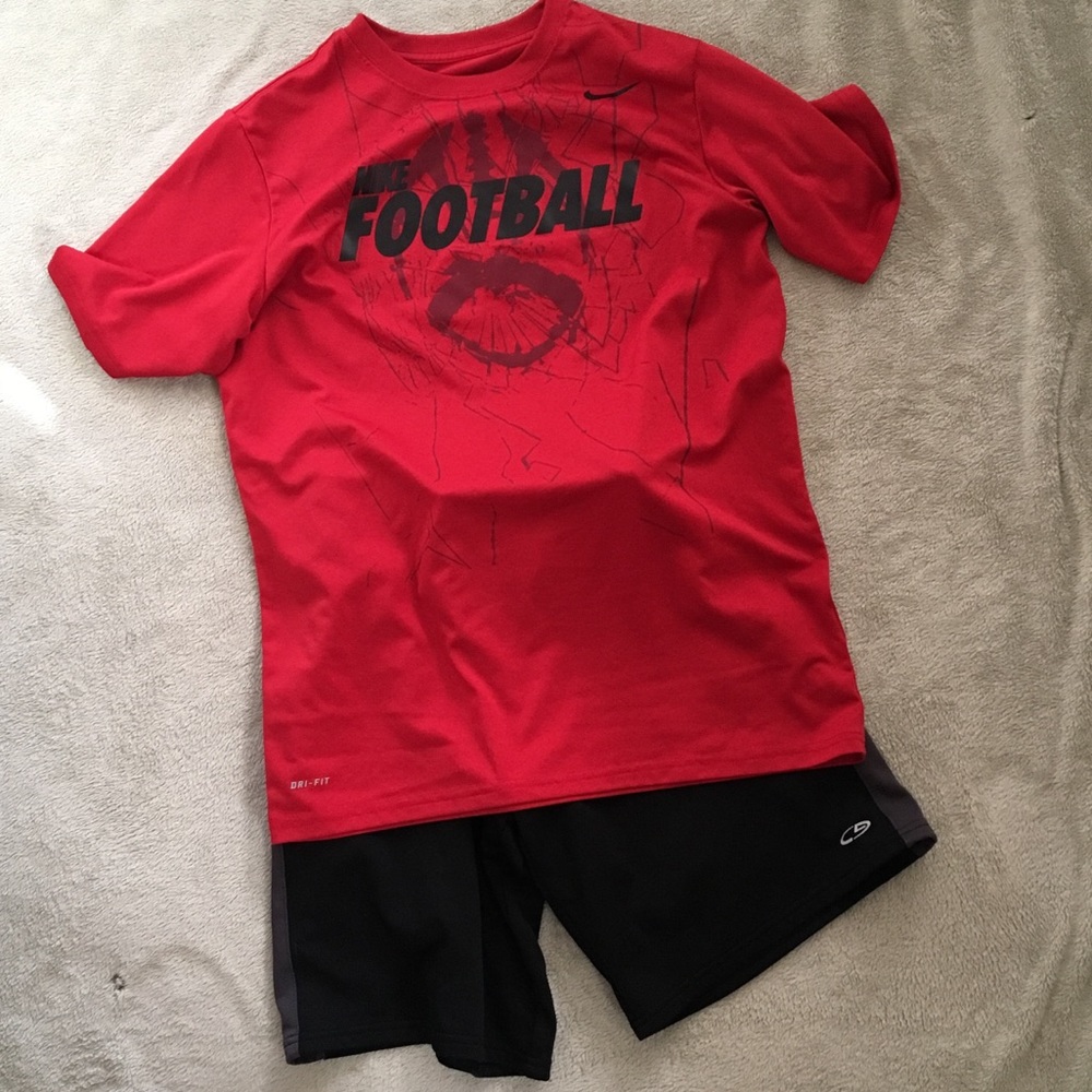 Nike Dry fit T-shirt/ Champion shorts